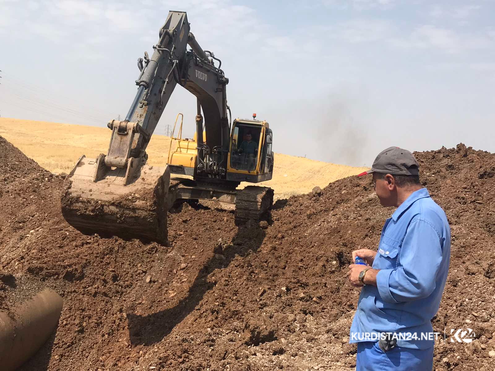 بەوێنە... چاککردنەوە و گۆڕینی ئاراستەی بۆڕییە شکاوەکەی هەولێر